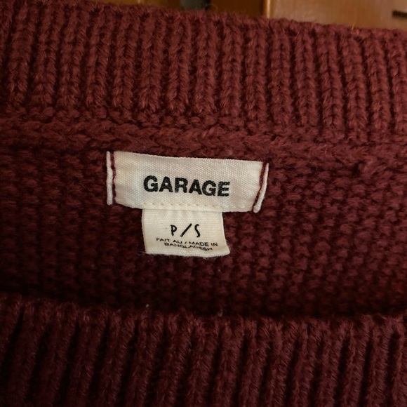 Garage Cropped Maroon Slouchy Sweater - Picture 5 of 7